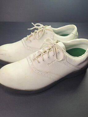 Vintage MacGregor Classic White Saddle Golf Shoes Size 10.5 M (Spike Missing)